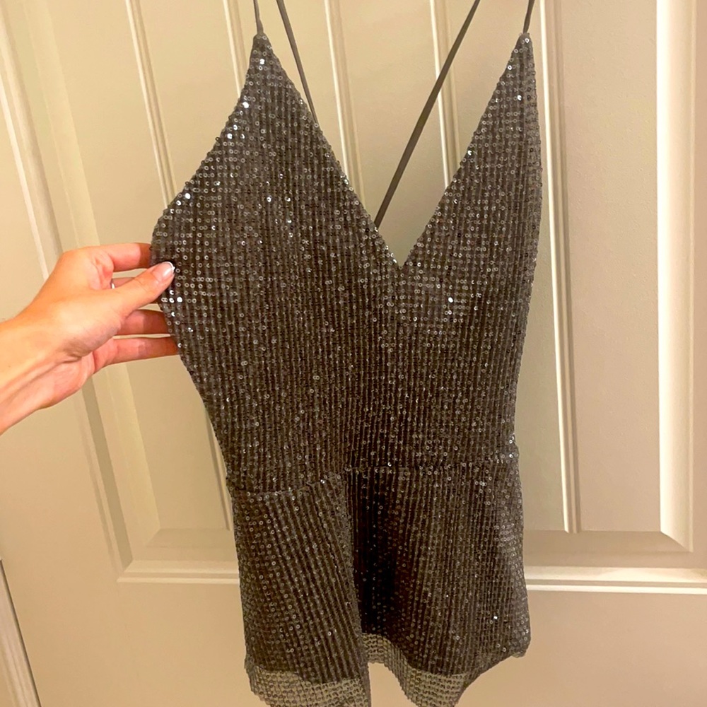 Medium sequin babydoll top